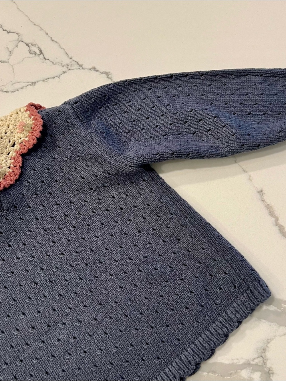 ZARA KIDS MATCHING SET- Dark Blue Knit Crocheted Top/Bottom❤️ - Picture 10 of 16